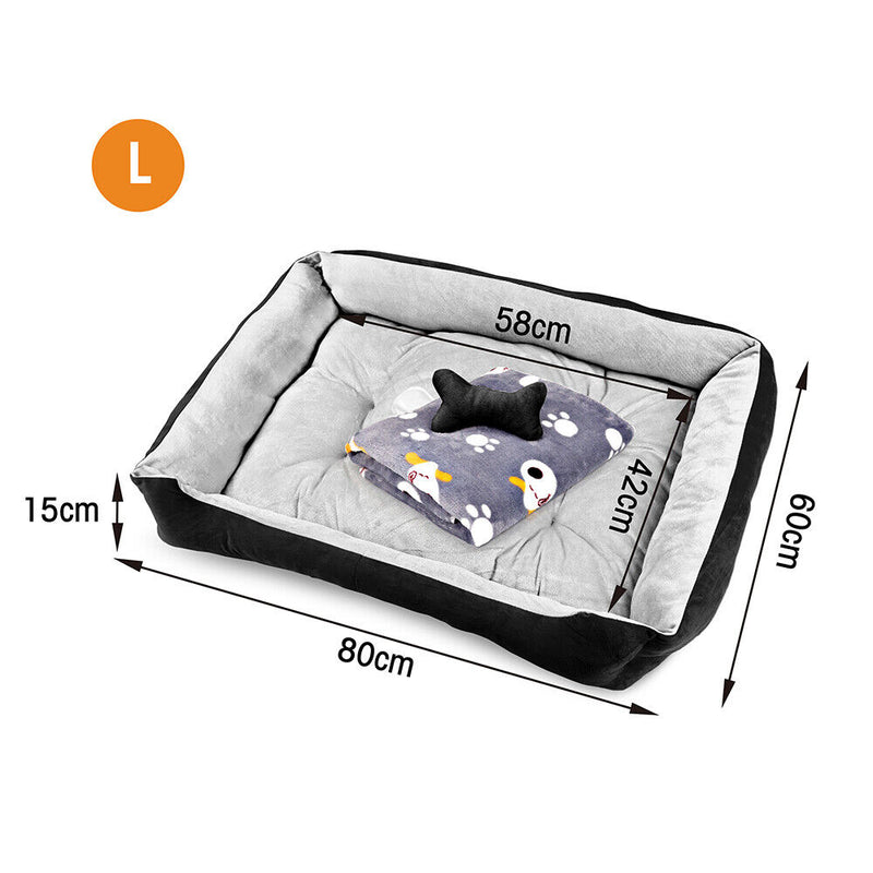 Dog Bed Pet Cat Calming Floor Mat Sleeping Cave Washable Extra Large - Emete Store