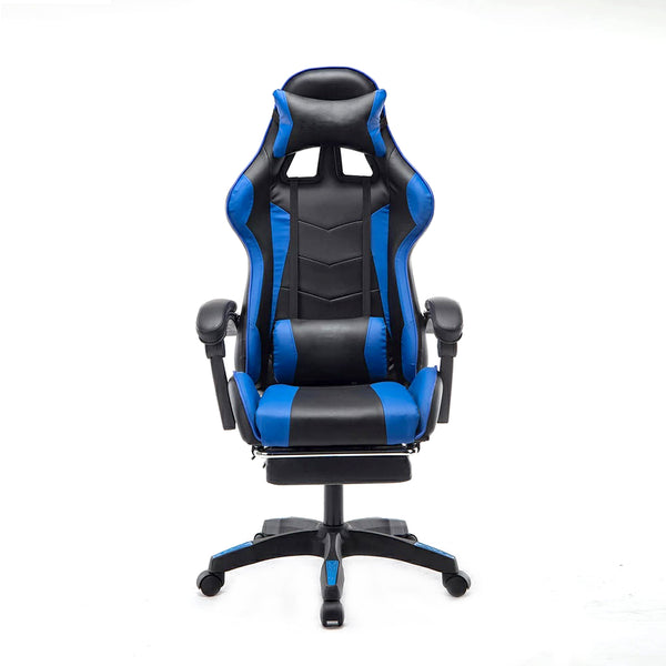 MASON TAYLOR S8003 Gaming Office Chair Home Computer Chairs Racing PVC Leather Seat - Blue