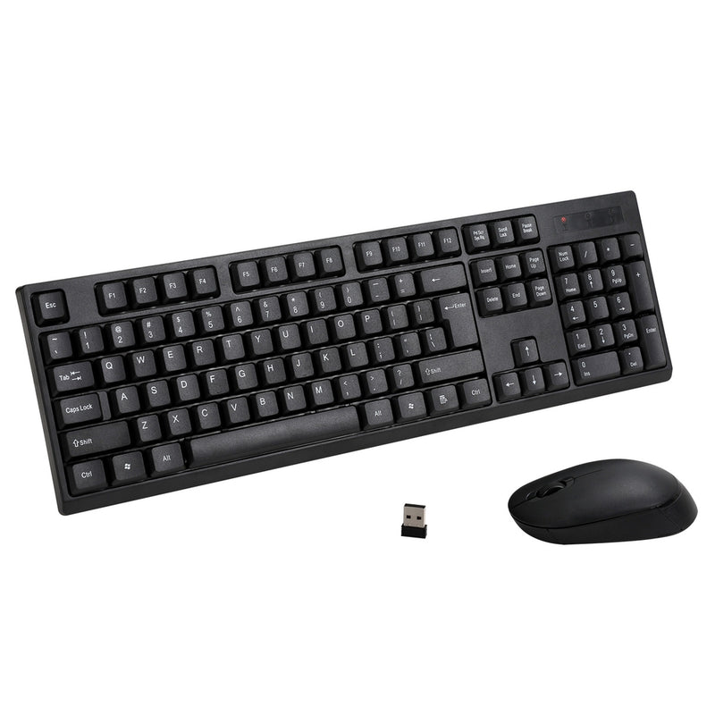 Wireless Keyboard and Mouse Combo Bluetooth Set for PC Laptop Phone Tablet 104 Keys Black - Emete Store