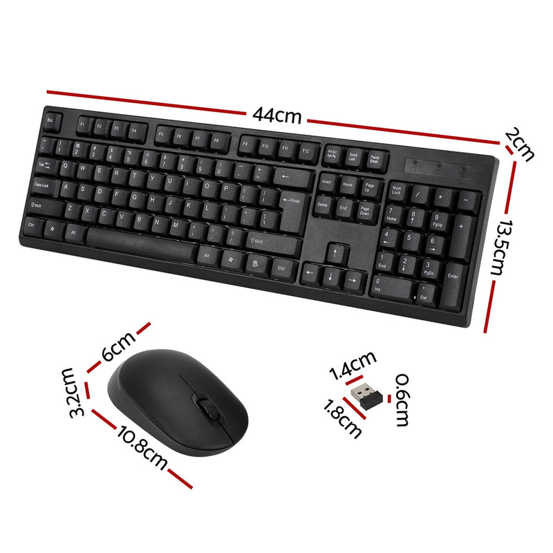 Wireless Keyboard and Mouse Combo Bluetooth Set for PC Laptop Phone Tablet 104 Keys Black - Emete Store