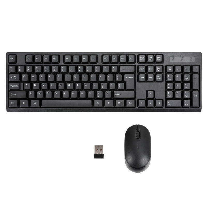 Wireless Keyboard and Mouse Combo Bluetooth Set for PC Laptop Phone Tablet 104 Keys Black - Emete Store