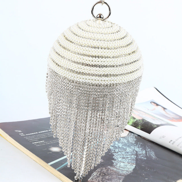 Sphere Tassel Evening Clutch Bag - Emete Store