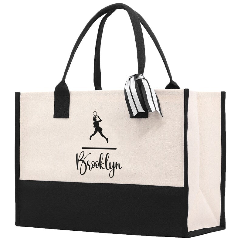 Tennis Tote Bag Custom Tennis Tote Bag Tennis Sport Gift for Her Personalized Tennis Bag Tennis Love Bag Tennis Coach Gift Canvas Tote Bag