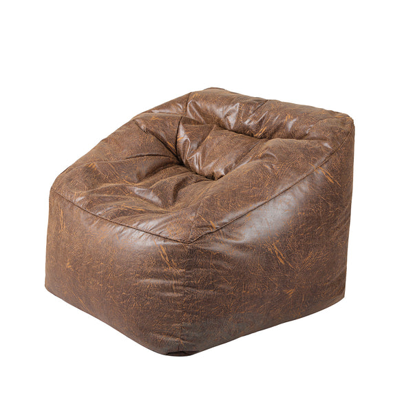 Marlow Bean Bag Chair Cover PU Leather Home Accent Game Seat Lazy Sofa Rustic - Emete Store