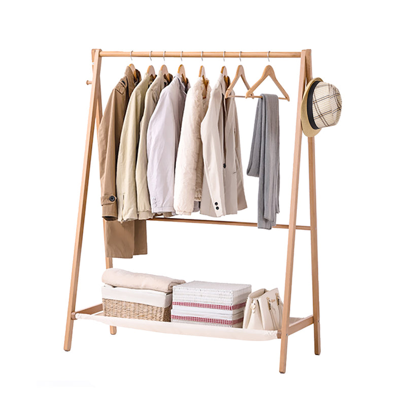 Levede Clothes Stand Garment Dyring Rack Hanger Organiser Wooden Rail Portable - Emete Store