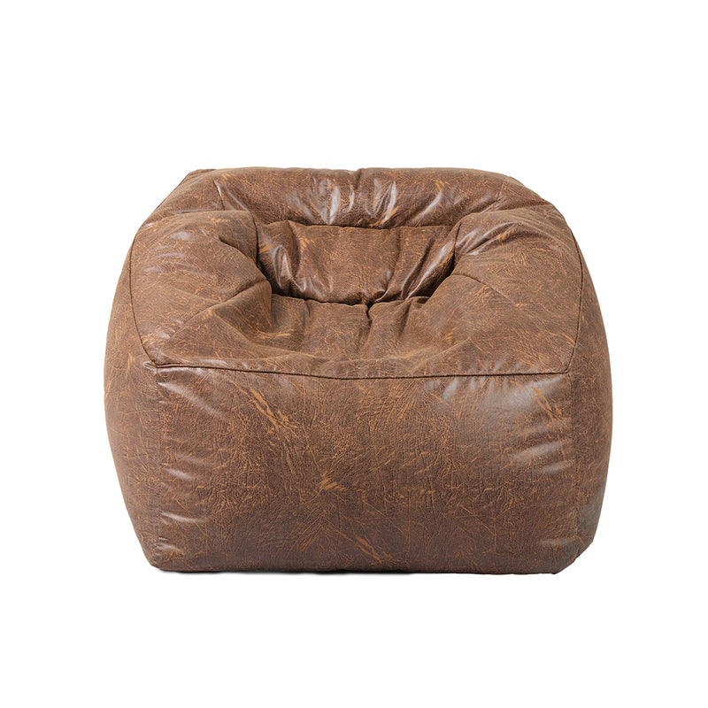 Marlow Bean Bag Chair Cover PU Leather Home Accent Game Seat Lazy Sofa Rustic - Emete Store