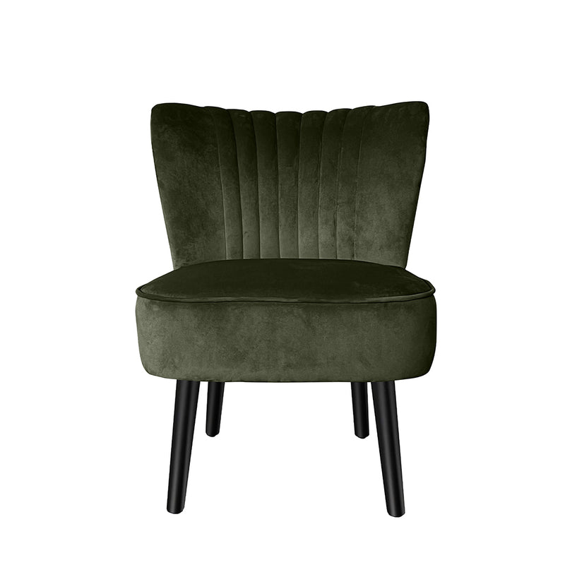 Levede Accent Chair Velvet Sofa Single Seater Lounge Shell Scallop Home Green - Emete Store