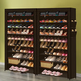 2X Levede Shoe Rack Storage Cabinet Cube DIY Organiser 10 Tier Organizer Brown - Emete Store